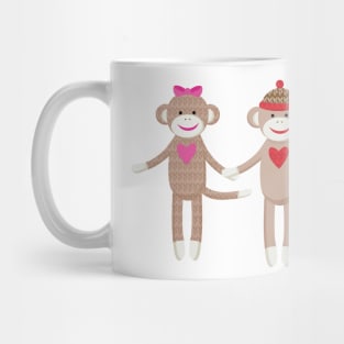 Sock Monkey Wedding Couple Mug